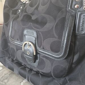 Coach Black Signature Tote Bag
